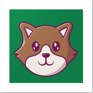 Cute Dog Face Cartoon (2) Posters and Art